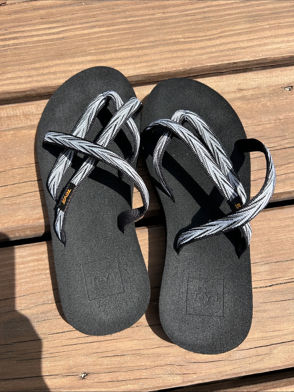 Teva Black Sandals with Black and White Straps